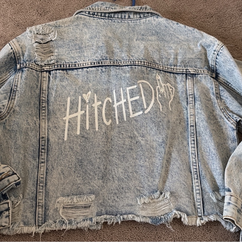 Hitched Jean Jacket with Rhinestone ring
